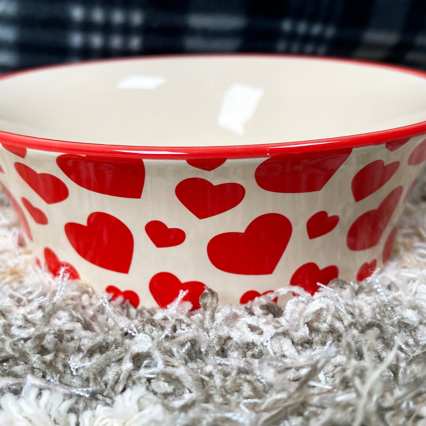 Ceramic Love Heart Cat Bowl