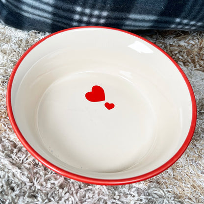 Ceramic Love Heart Cat Bowl