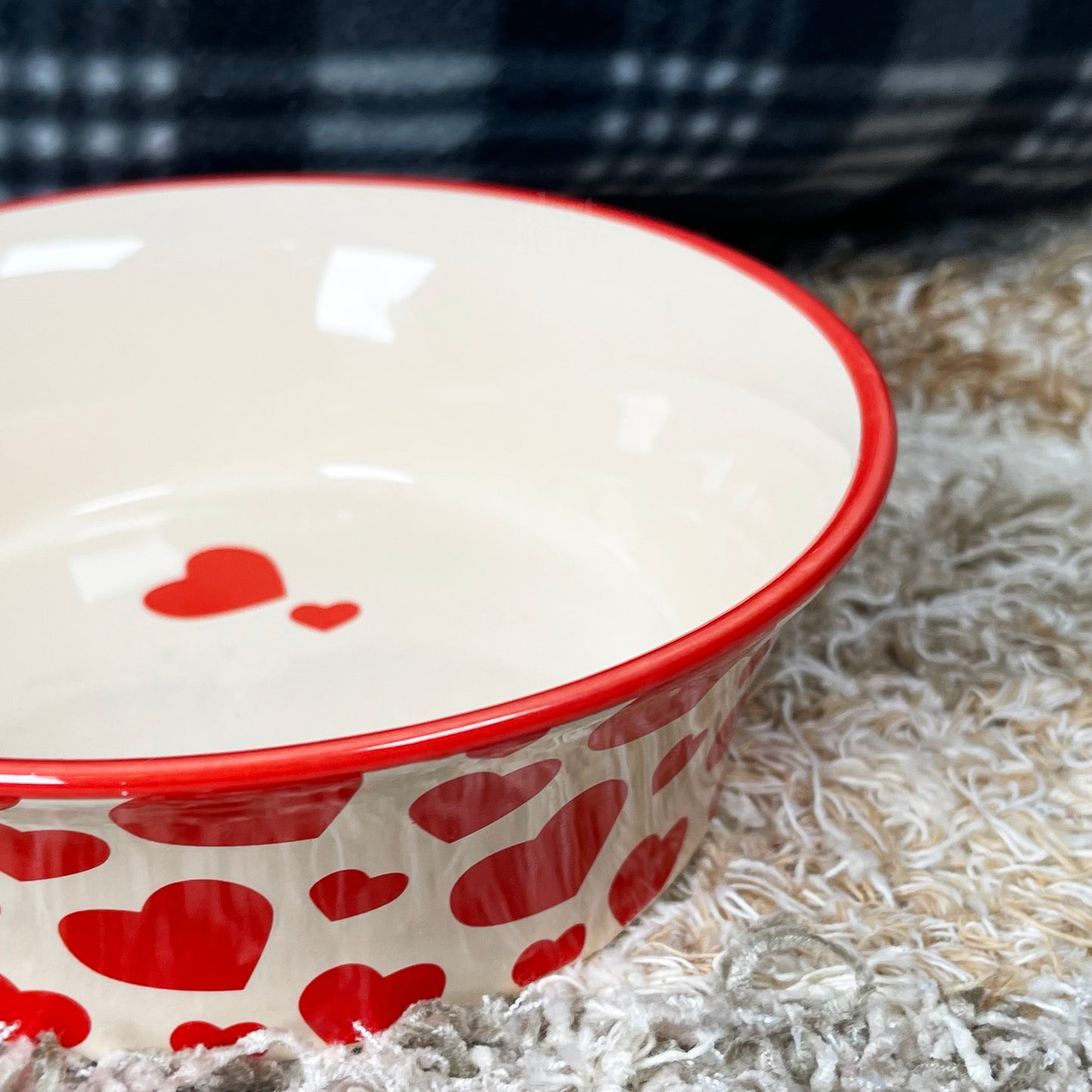 Ceramic Love Heart Cat Bowl