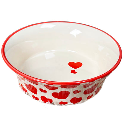 Ceramic Love Heart Cat Bowl