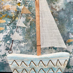 Yacht-Ornament aus Holz