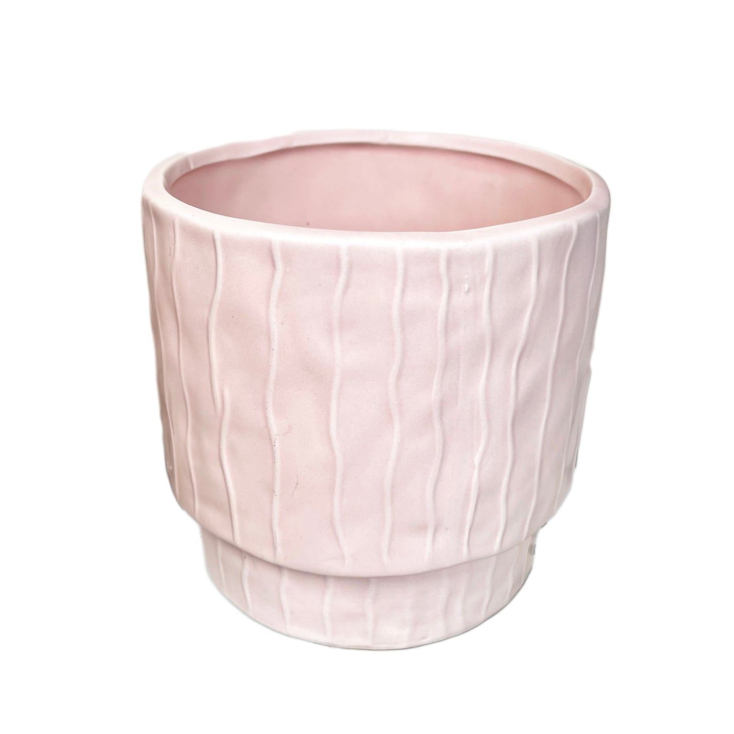 Striped Pastel Pink Pot Cover