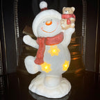 LED Snowman & Teddy Bear Christmas Sculpture