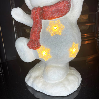 LED-Weihnachtsskulptur mit Schneemann und Teddybär