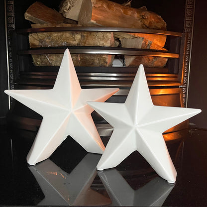 Ceramic Christmas Star Ornament Set