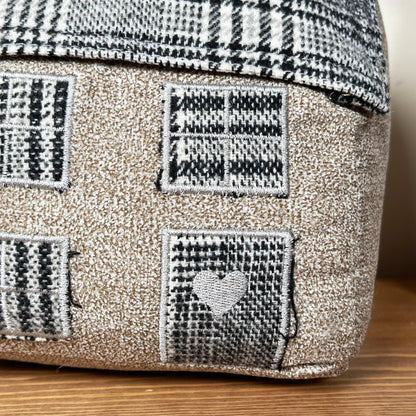 Tartan Grey Cottage House Doorstop