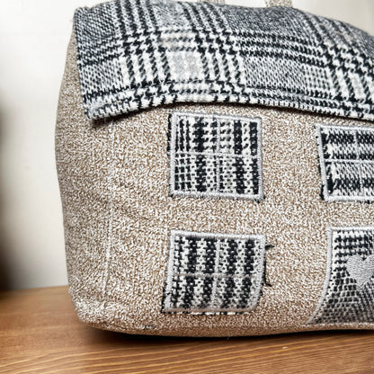 Tartan Grey Cottage House Doorstop