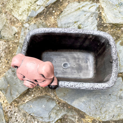 Cement Pig In Trough Planter