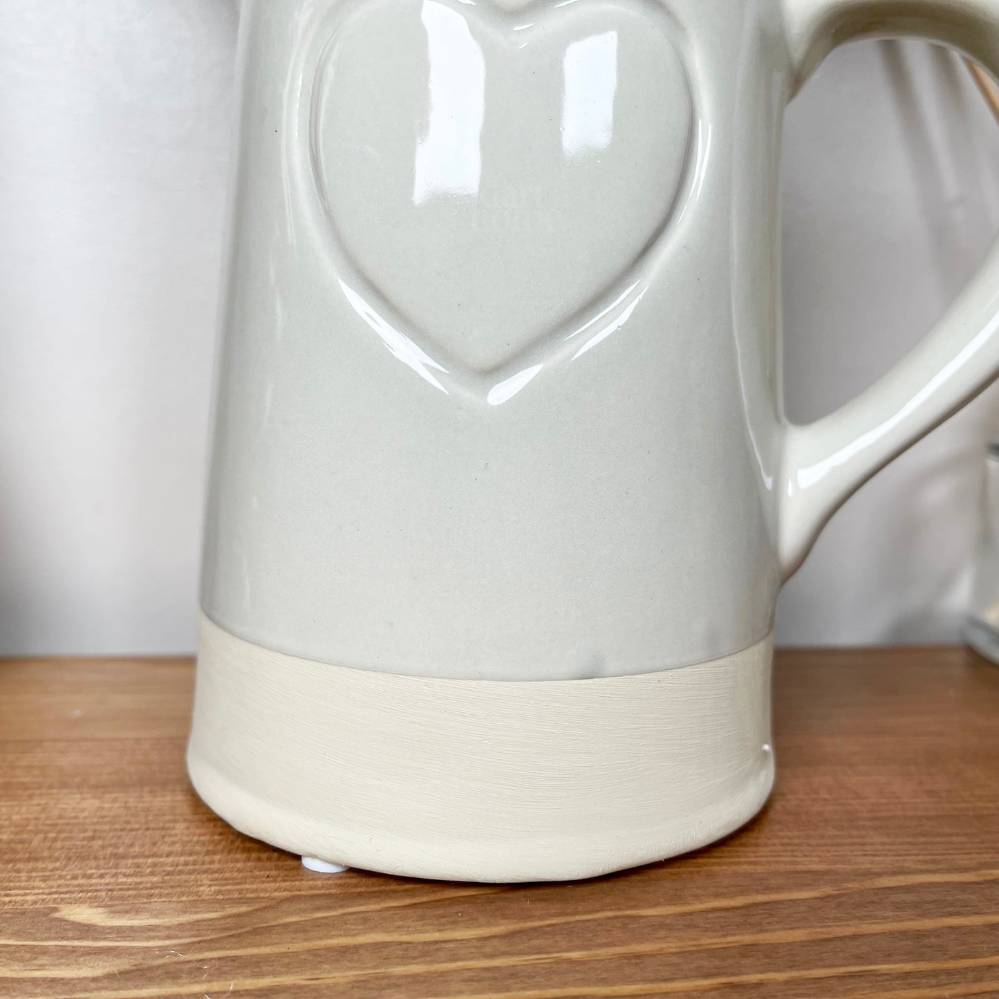 Two Tone Embossed Heart Jug Vase