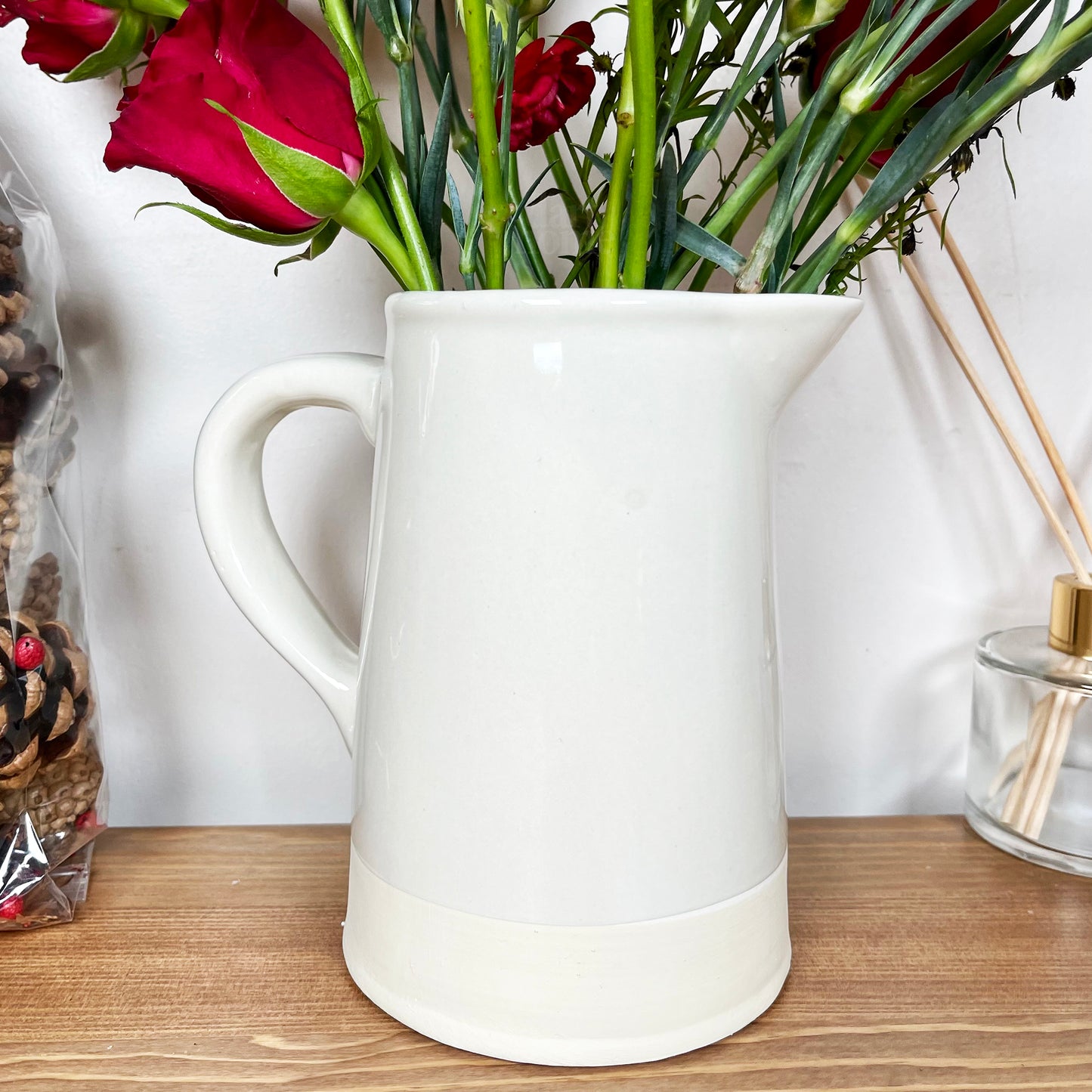 Two Tone Embossed Heart Jug Vase