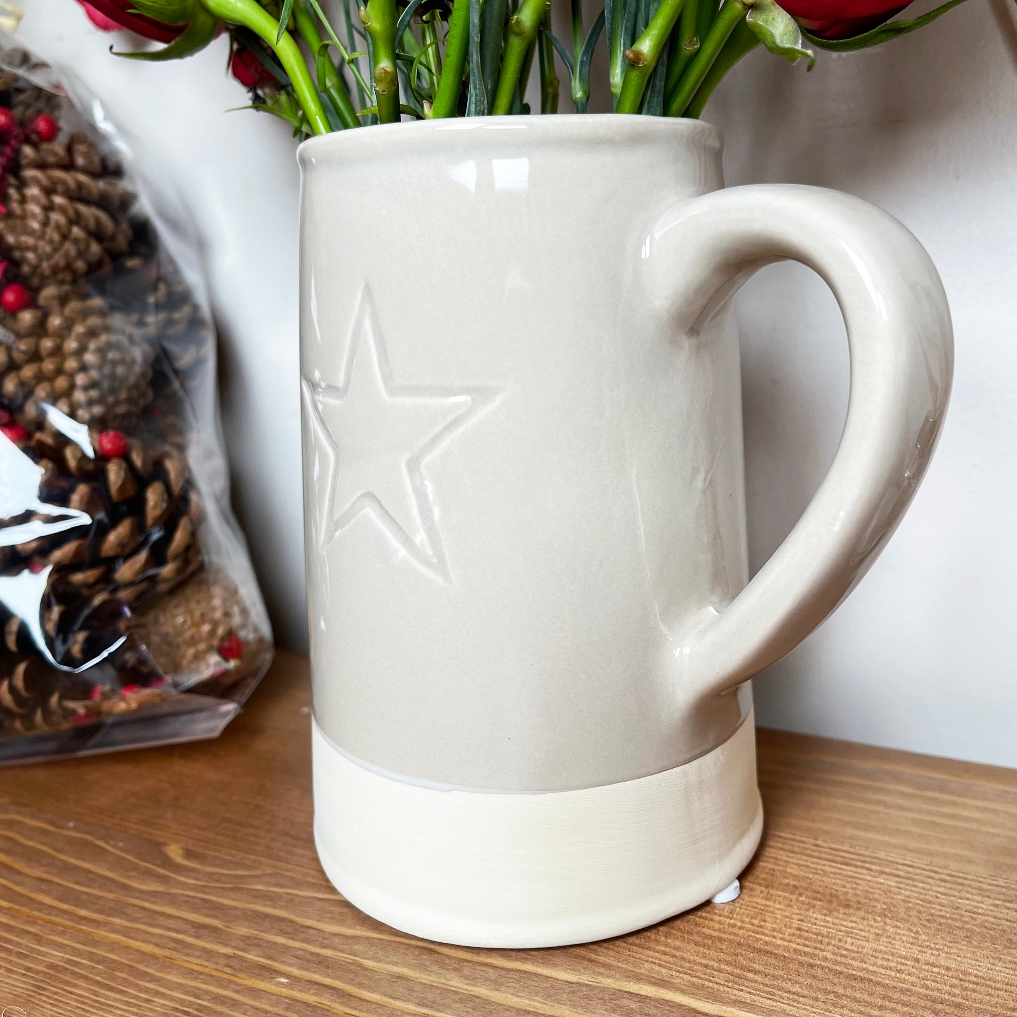 Two Tone Embossed Star Jug Vase