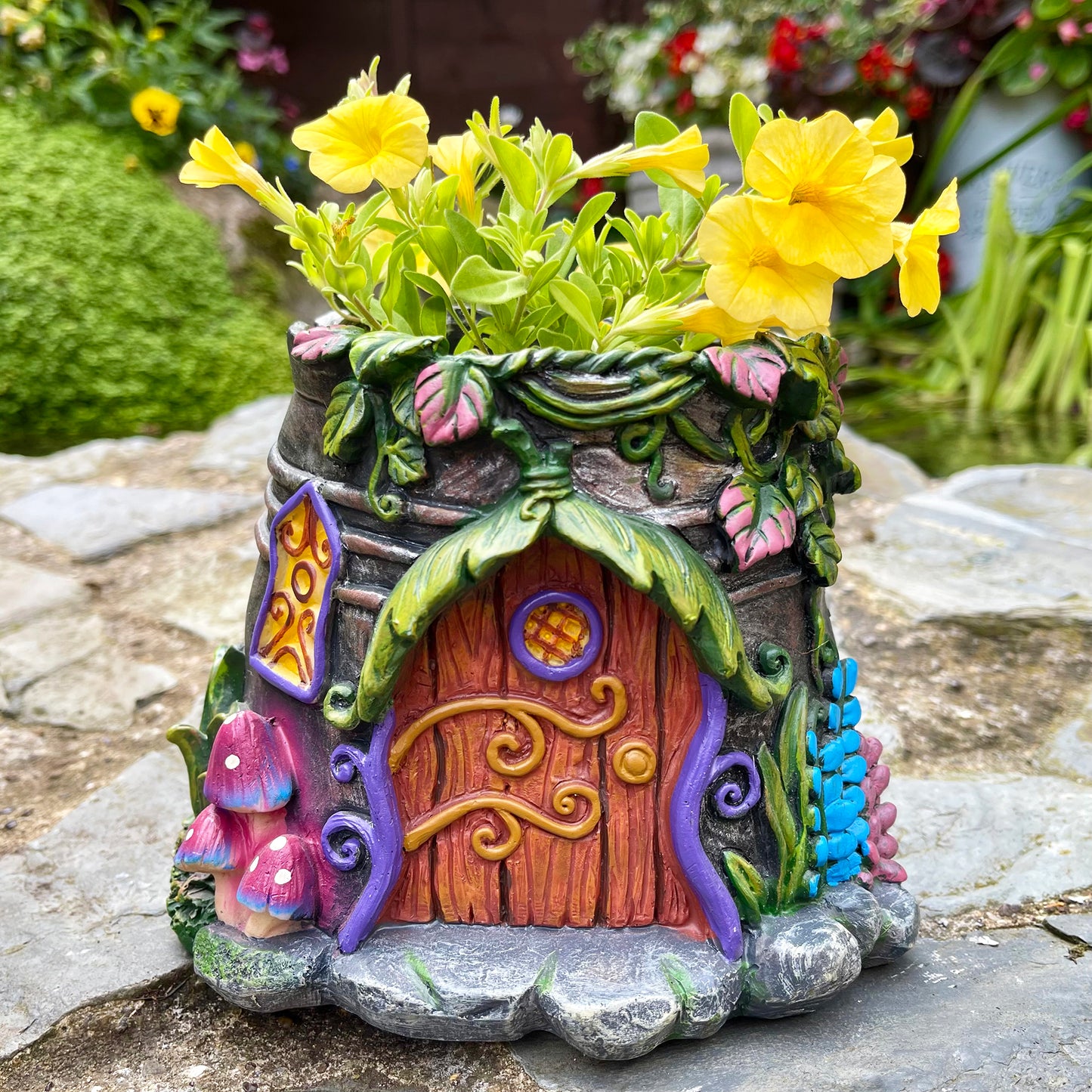 Colourful Fairy House Planter C