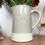 Two Tone Embossed Star Jug Vase