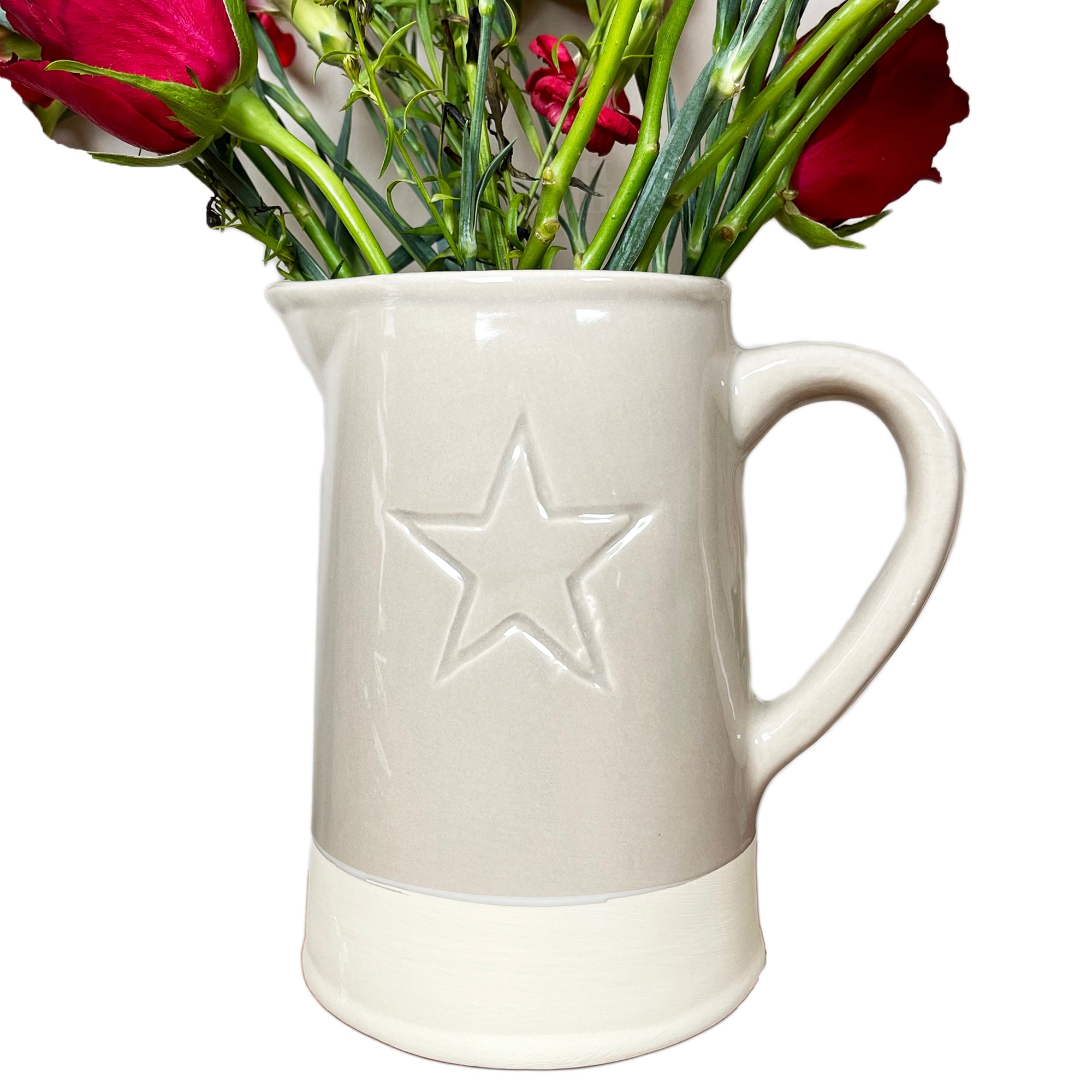 Two Tone Embossed Star Jug Vase
