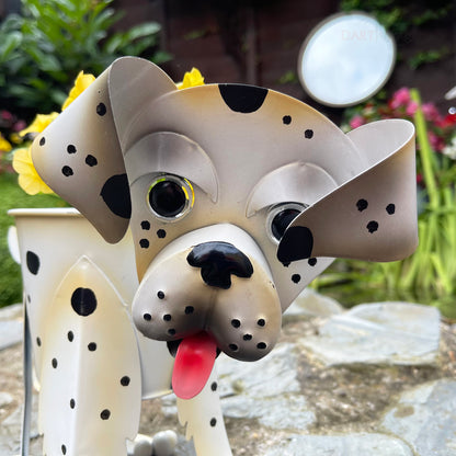 Wackeliger Dalmatiner-Hundepflanzer aus Metall