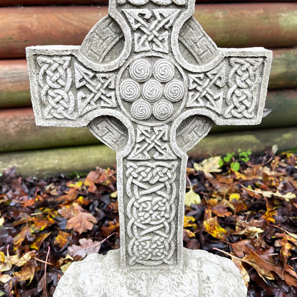 Stone Celtic Cross Block Statue