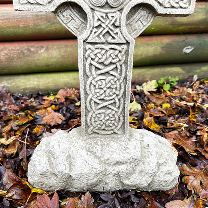 Stone Celtic Cross Block Statue