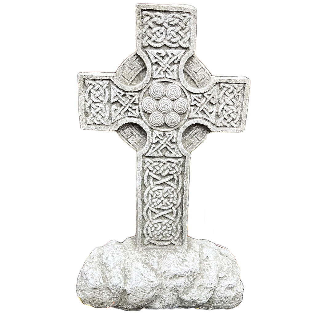 Stone Celtic Cross Block Statue