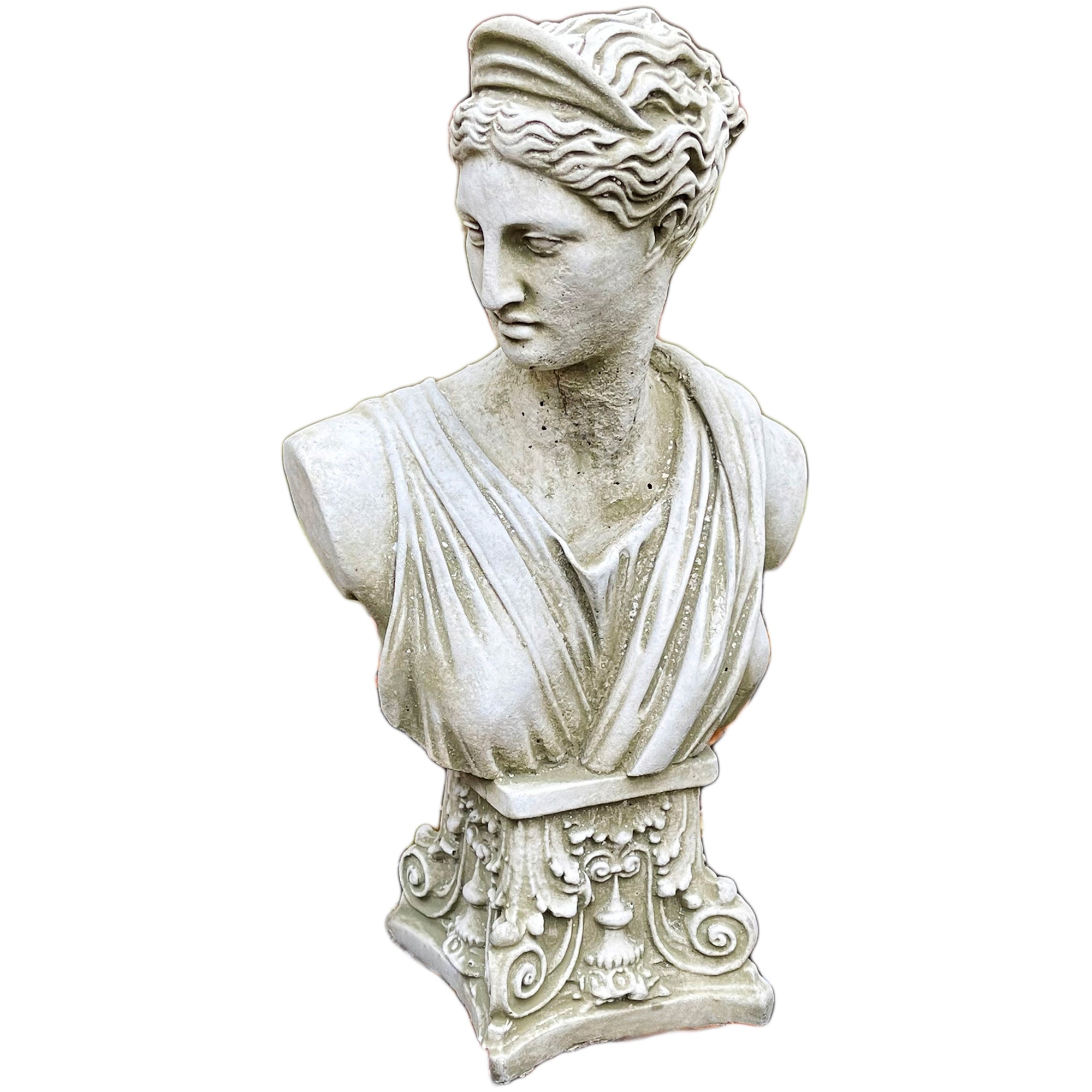 Stone Athena Bust Garden Statue