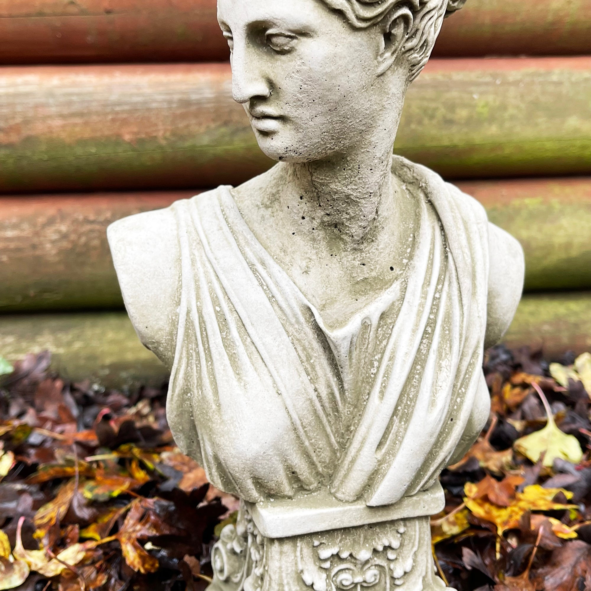 Stone Athena Bust Garden Statue