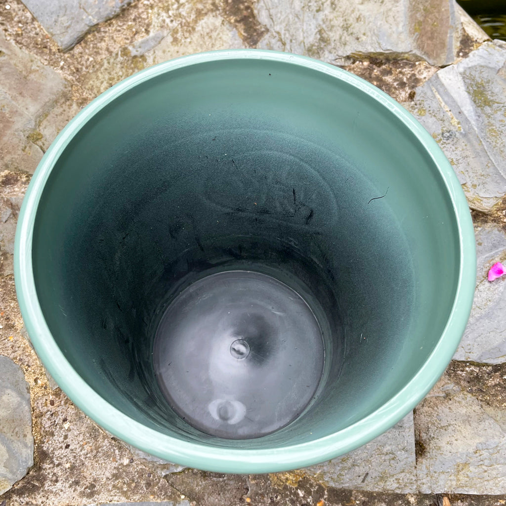 Glossy Green Round Planter
