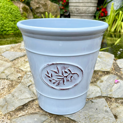 Glossy Blue Round Planter