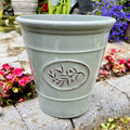 Glossy Grey Round Planter