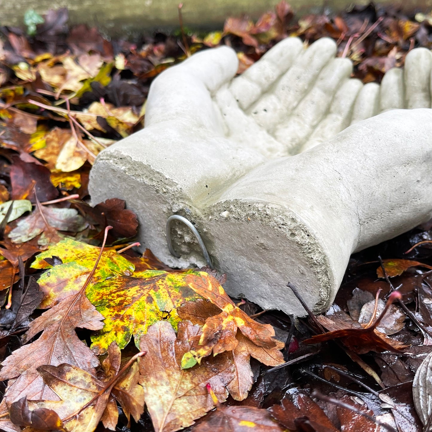 Stone Hand Of Hope Bird Feeder