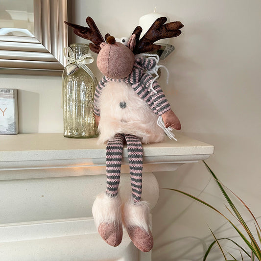 Plus Pink Reindeer Shelf Sitter Ornament