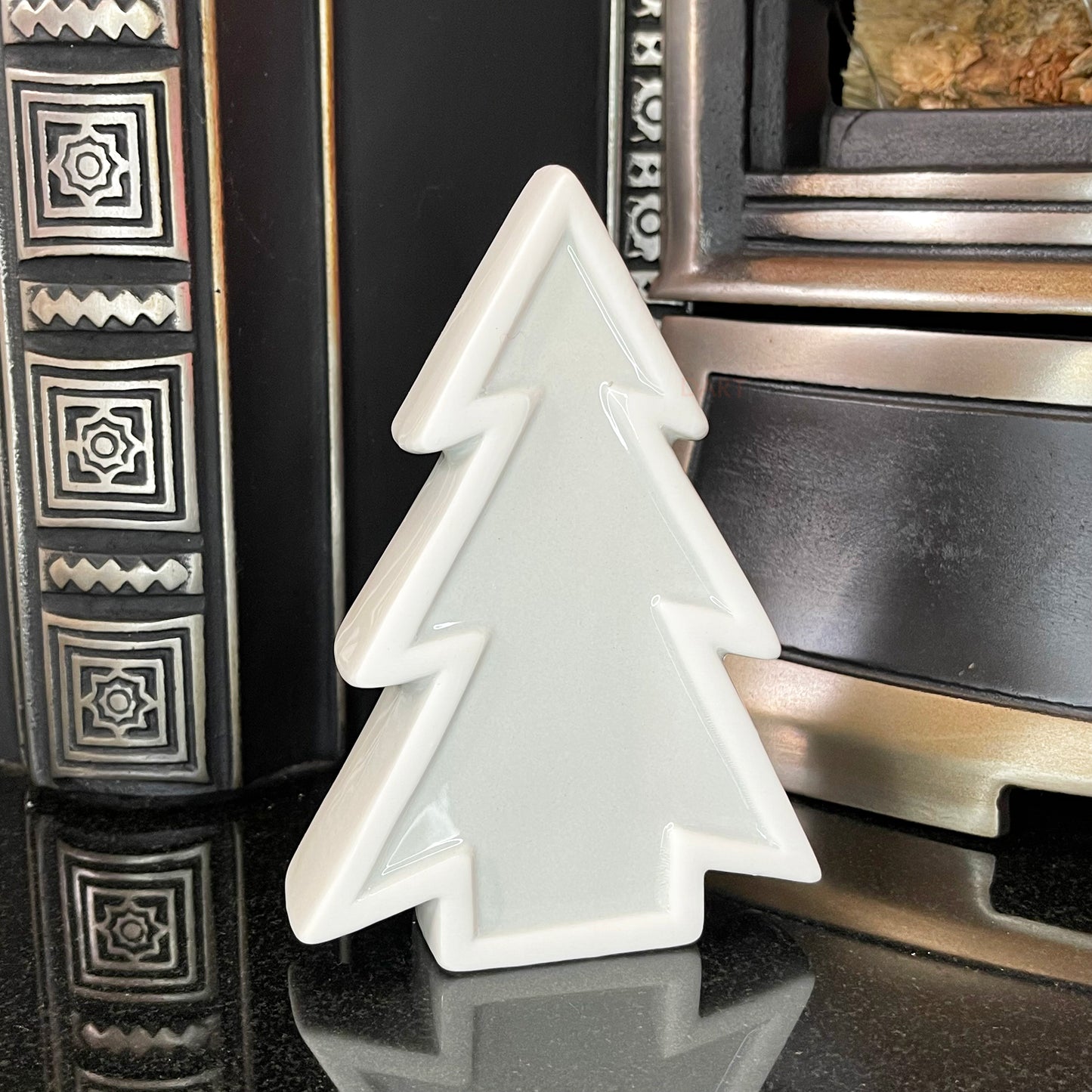 Grey Christmas Tree Ornament 10x14cm