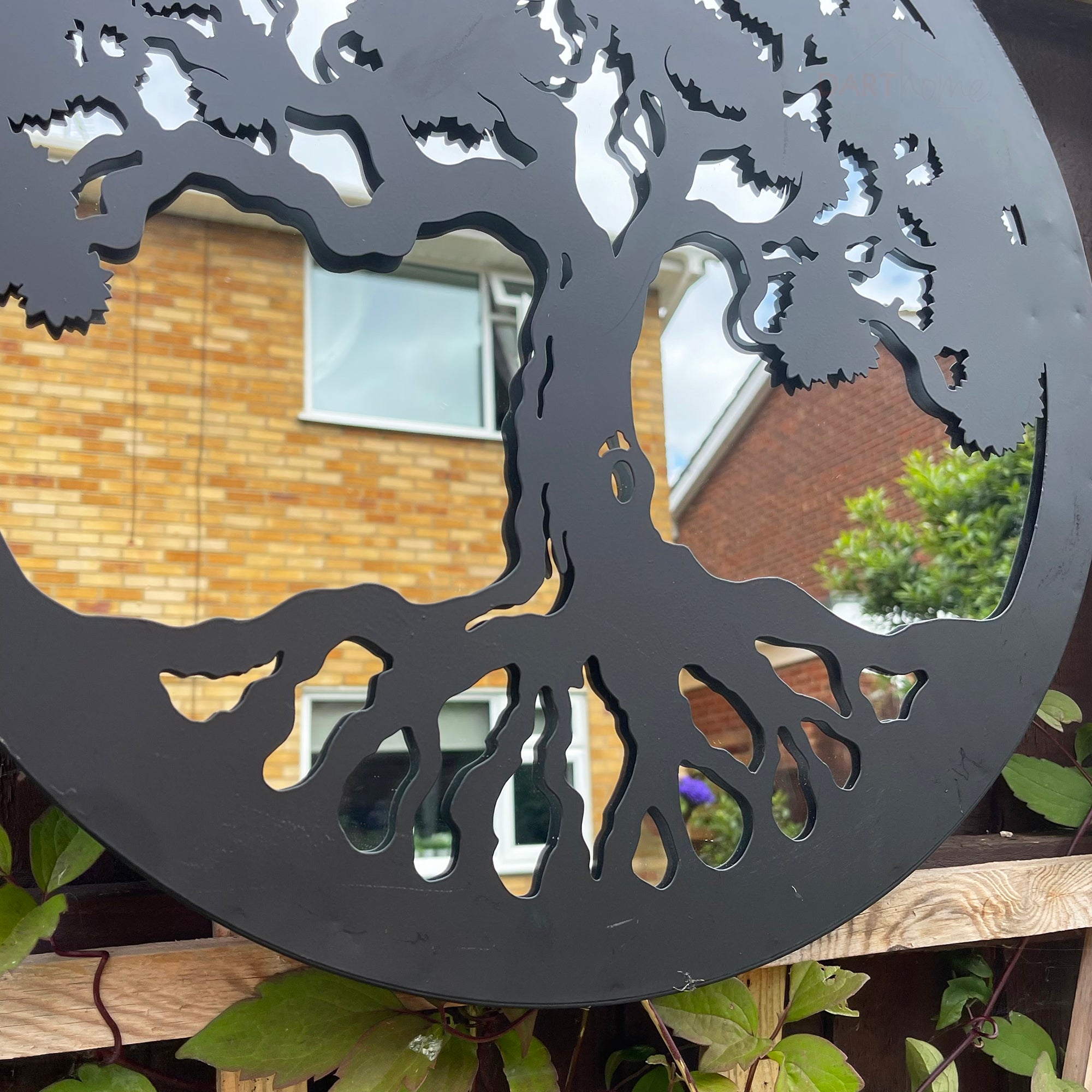 Black Tree Of Life Garden Silhouette Mirror