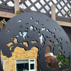 Black Tree Of Life Garden Silhouette Mirror