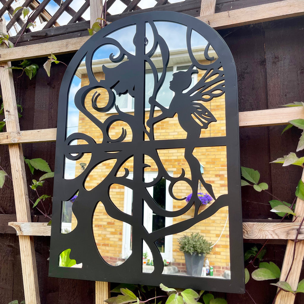 Fairy In Window Silhouette Garden Mirror
