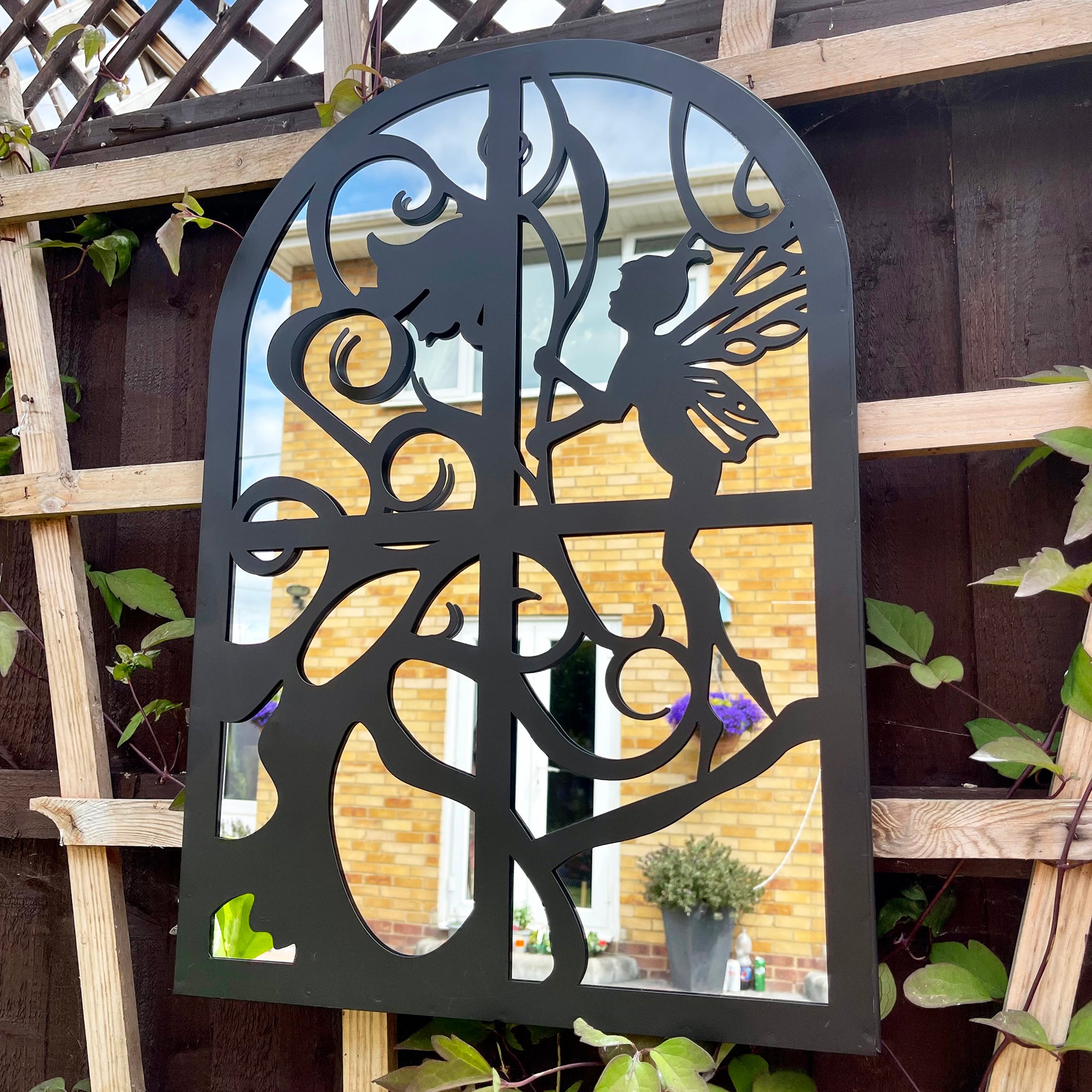 Fairy In Window Silhouette Garden Mirror