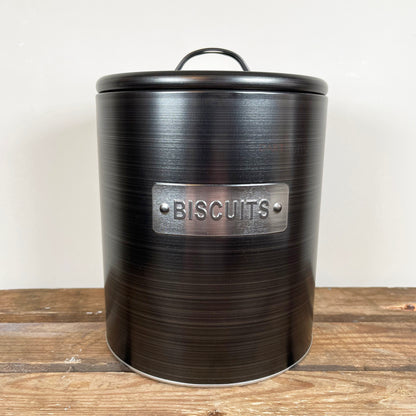 Brushed Metal Biscuit Storage Tin