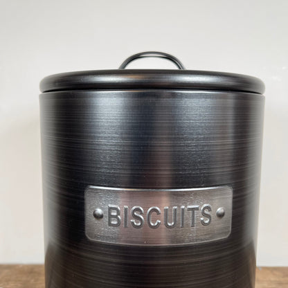 Brushed Metal Biscuit Storage Tin