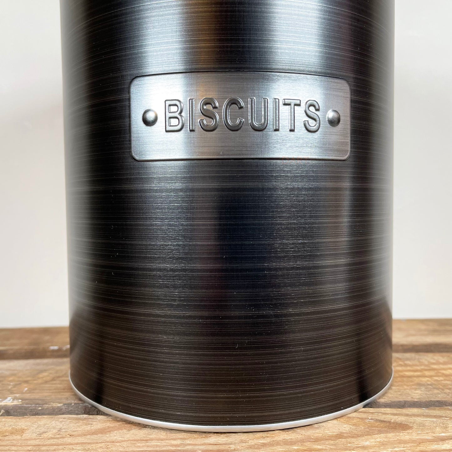 Brushed Metal Biscuit Storage Tin