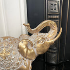 Set Of 2 Gold Indian Elephant Ornaments
