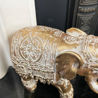 Set Of 2 Gold Indian Elephant Ornaments