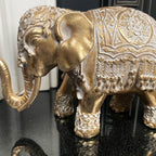 Set Of 2 Gold Indian Elephant Ornaments