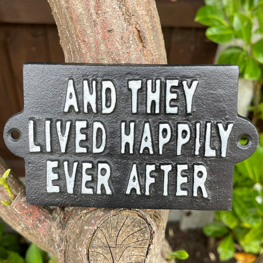 Black Cast Iron Happily Ever After Wall Sign