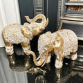 Set Of 2 Gold Indian Elephant Ornaments