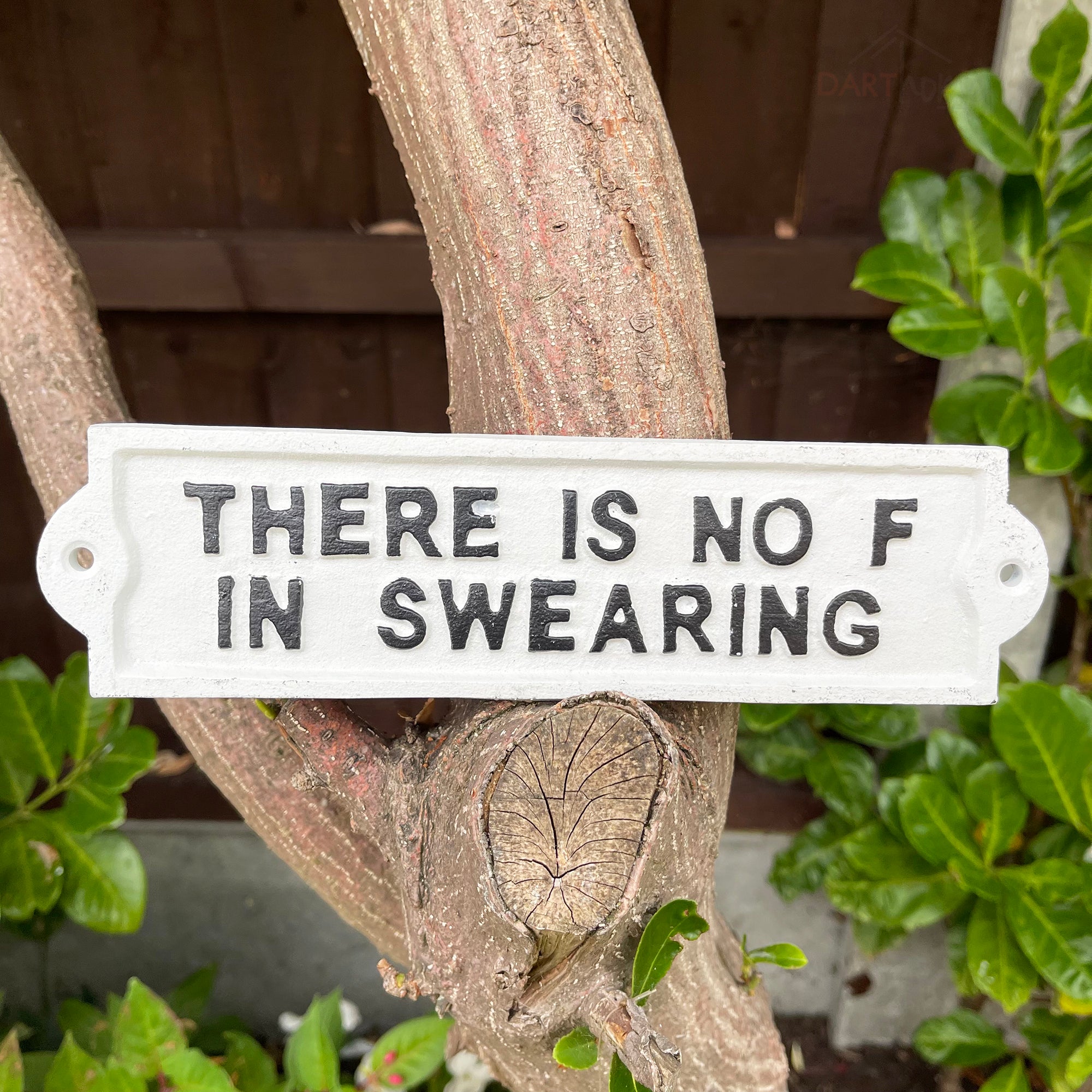 Cast Iron Swearing Sign