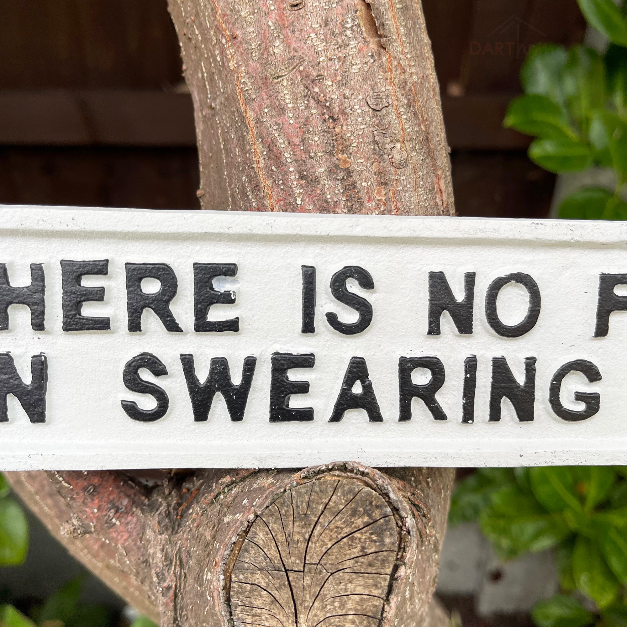 Cast Iron Swearing Sign
