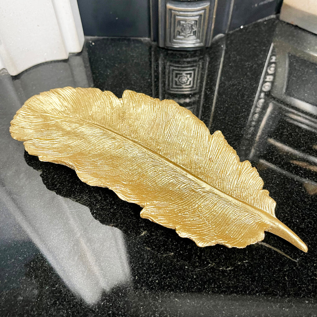 Gold Decorative Leaf Tray