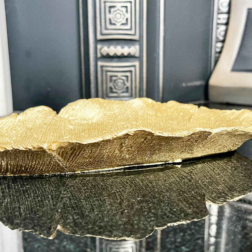 Gold Decorative Leaf Tray