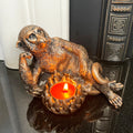 Gold Lying Monkey Tealight Holder