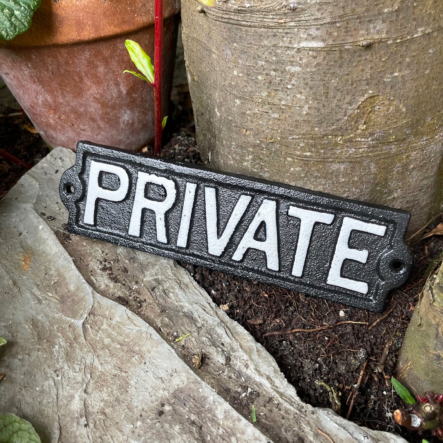 Black Cast Iron Private Sign