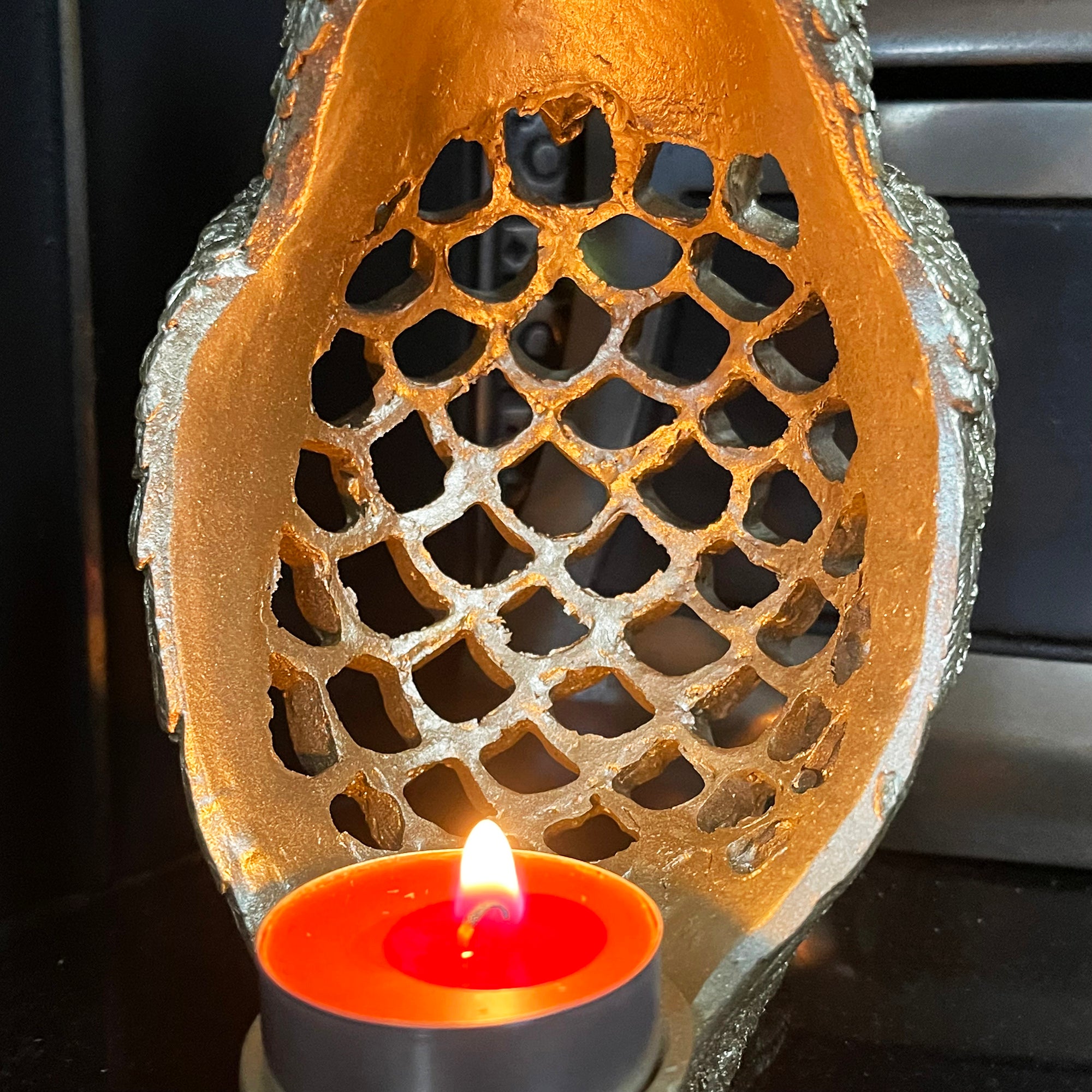 Goldener Eulen-Teelichthalter