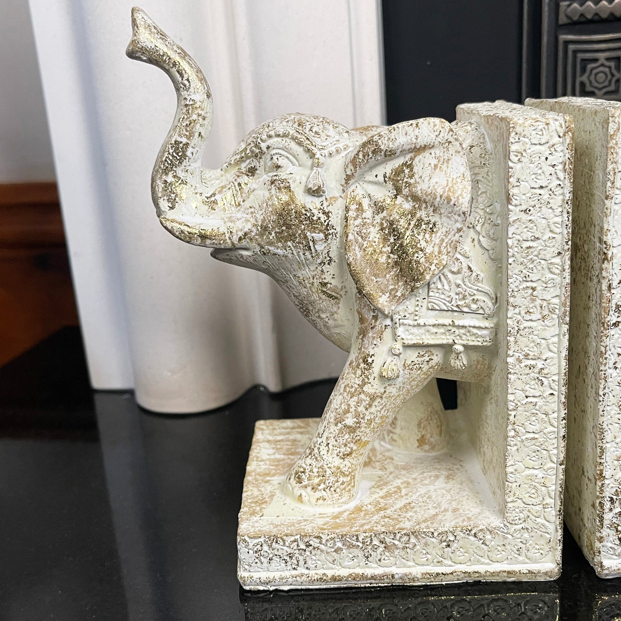 Set Of 2 Indian Elephant Bookends